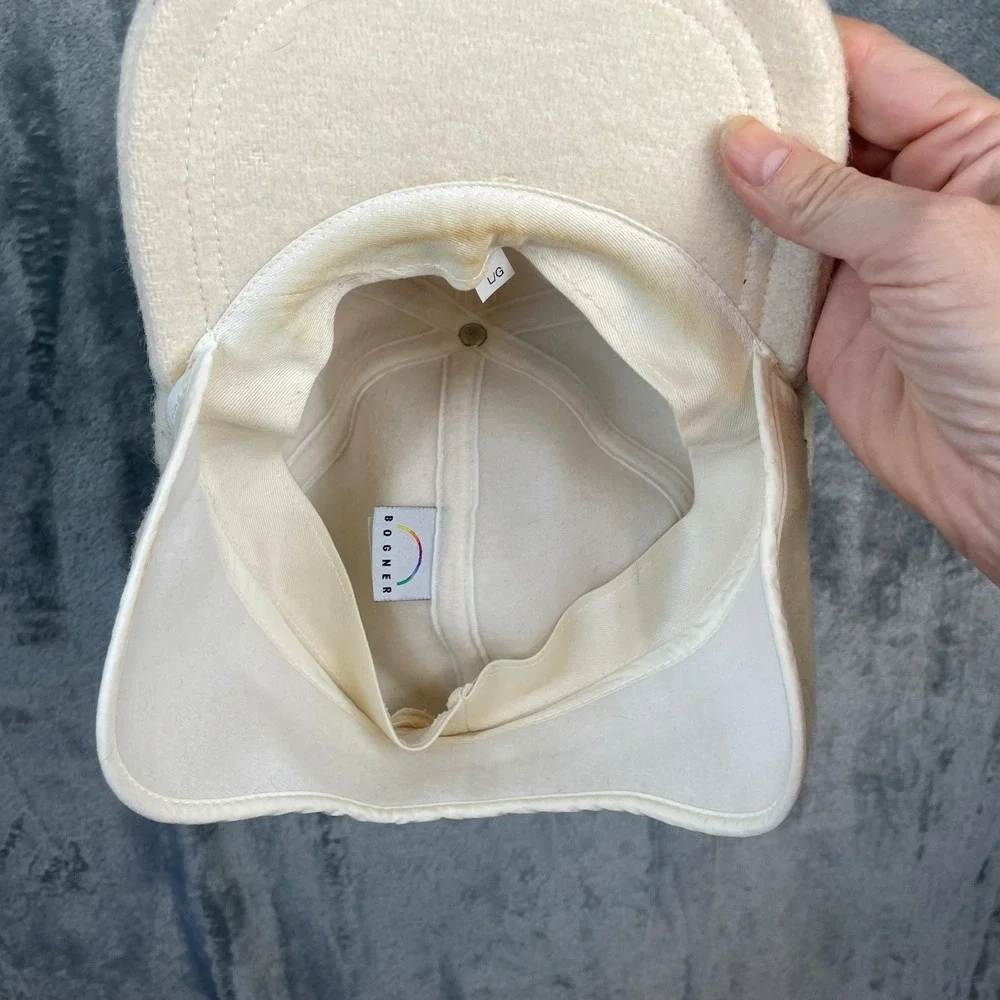 Bogner‎ Wool Trapper Cap Hat Men Large Ivory Convertible Ear Neck Flaps Gorpcore